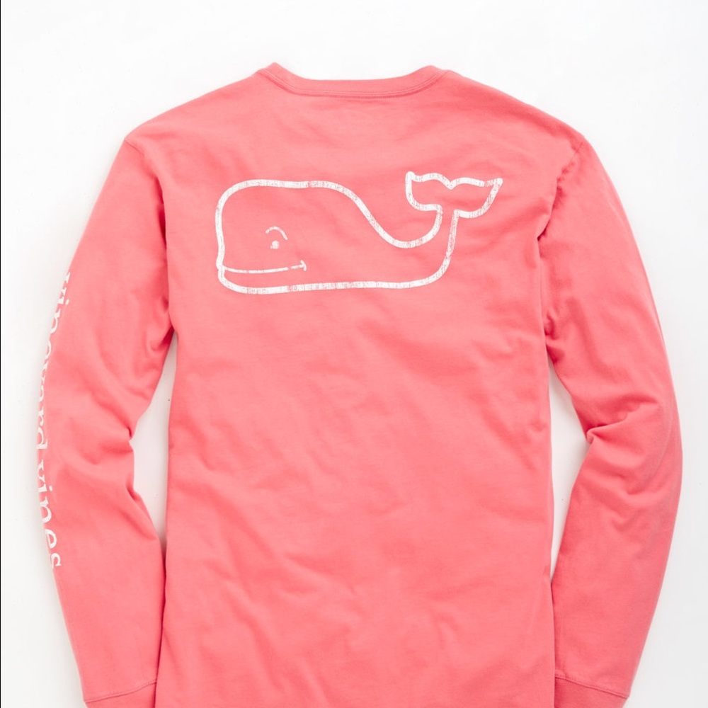 Vineyard Vines Orange Long-Sleeve Logo Shirt